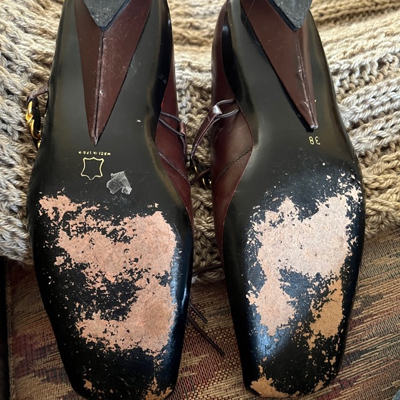 7 1/2 (38) UAD MEDANI brown leather flats - Picture 2 of 3